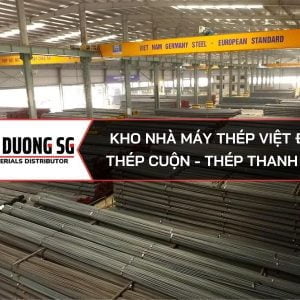 Kho nhà máy thép Việt Đức Trữ lượng thép cuộn và thép thanh vằn luôn đạt số lượng lớn tồn kho