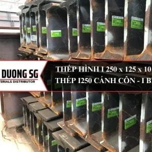 Thép hình I 250 x 125 x 10 x 19 - Thép I250x125 cánh côn - I Beam - Thép hình nhập khẩu