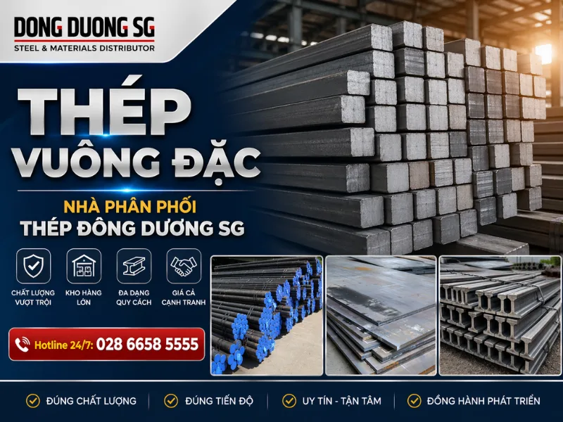 Thép vuông đặc: Ứng dụng cơ khí và xây dựng