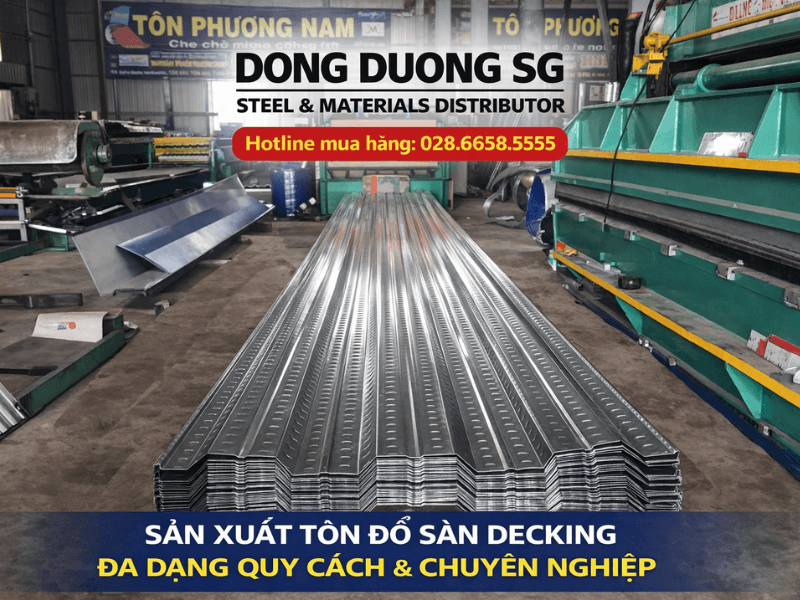 Sản xuất tôn đổ sàn decking giá rẻ