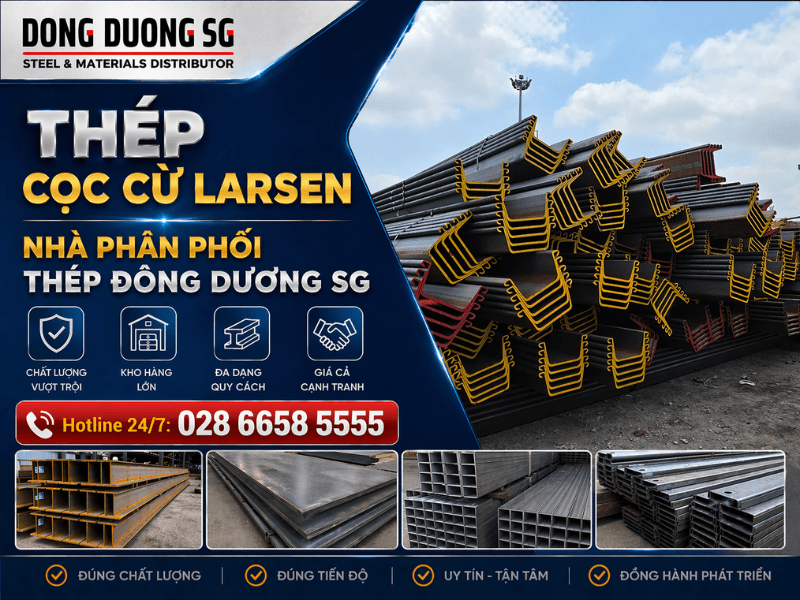 Thép cọc cừ larsen II III IV ( 3m 4m 6m 8m 9m 12m 16m 18m 24m )