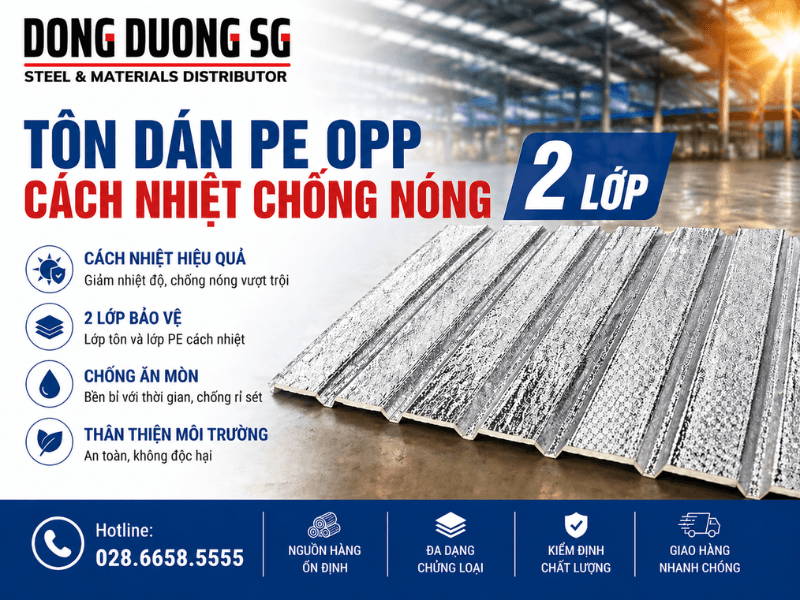 Tôn dán PE OPP cách nhiệt chống nóng