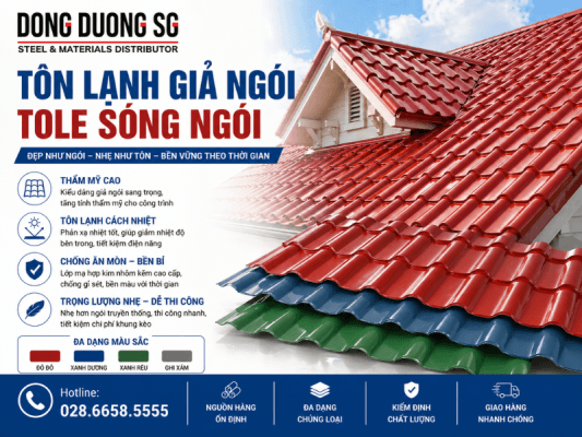 Tôn lạnh giả ngói - Tole sóng ngói