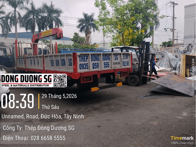 Bàn giao 2 tấn thép tấm dày 10 ly và 16 ly về khu công nghiệp Hải Sơn, Đức Hòa, Long An, nay là tỉnh Tây Ninh