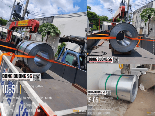 Bàn giao 4.5 tấn thép tấm cuộn 3 ly hàng kẽm về Tân Châu Tây Ninh