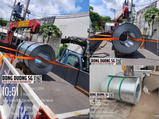 Bàn giao 4.5 tấn thép tấm cuộn 3 ly hàng kẽm về Tân Châu Tây Ninh