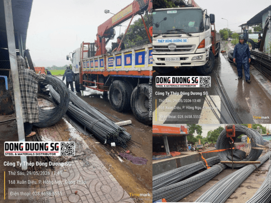 Bàn giao 8 tấn thép xây dựng Miền Nam về Hồng Ngự Đồng Tháp