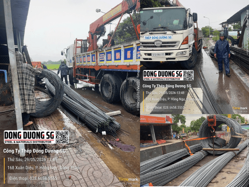 Bàn giao 8 tấn thép xây dựng Miền Nam về Hồng Ngự Đồng Tháp