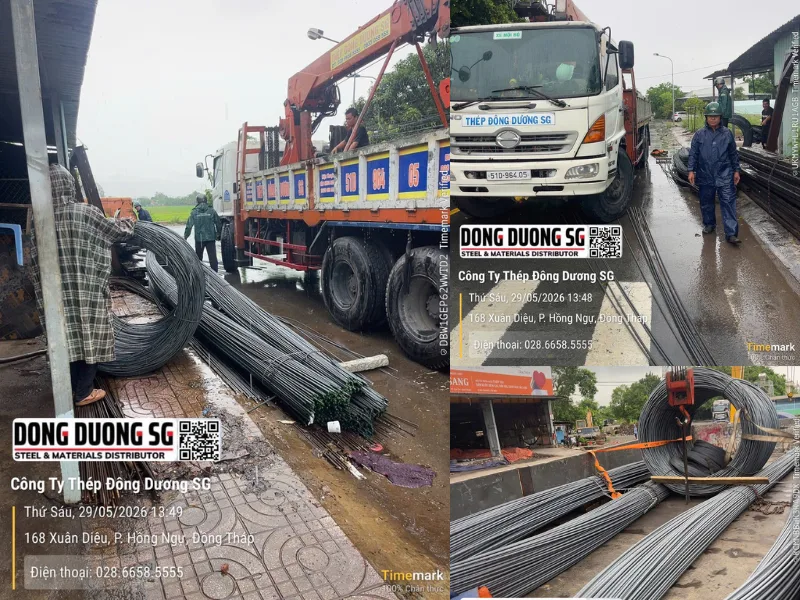 Bàn giao 8 tấn thép xây dựng Miền Nam về Hồng Ngự Đồng Tháp