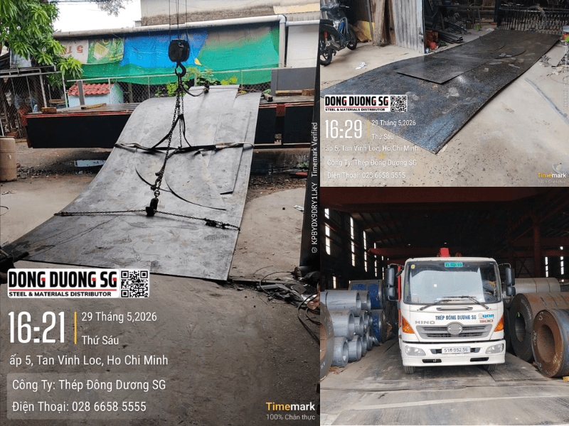 Bàn giao thép tấm 3ly và 4ly cho xưởng cơ khí tại xã Tân Vĩnh Lộc, Bình Chánh TPHCM