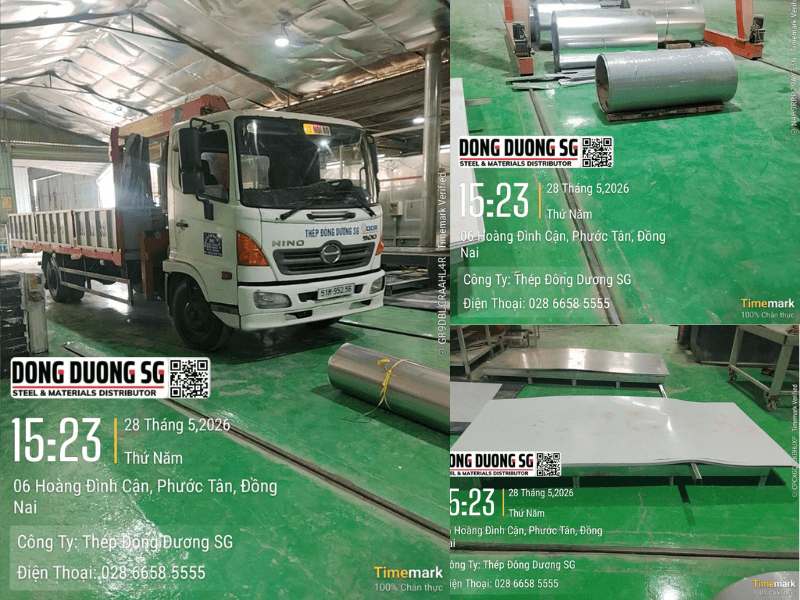 Bàn giao tôn lạnh màu Việt Nhật dày 0.4mm về Phước Tân Đồng Nai