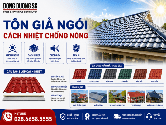 Tôn giả ngói cách nhiệt chống nóng