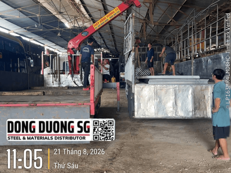 Ngày 21-8-2026 giao 13 tấn thép tấm và thép hộp cho Viện Nghiên Cứu Chế Tạo Tàu Thủy